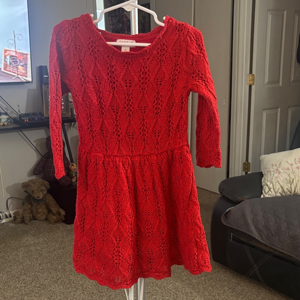 Cat & Jack  Vibrant Red Dress SZ 4T